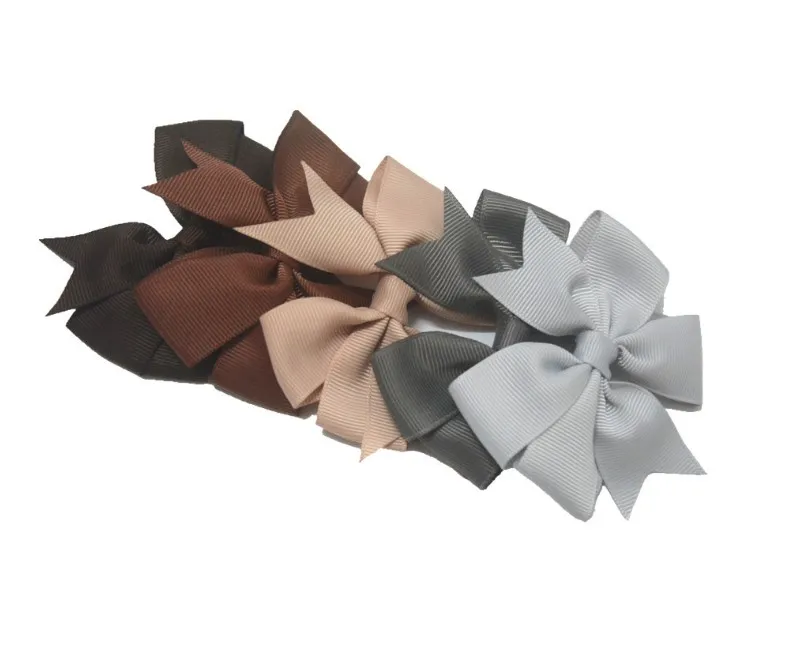 Solid color ribbon fishtail bowknot stock hair bow satin custom logo ribbon bowknot design