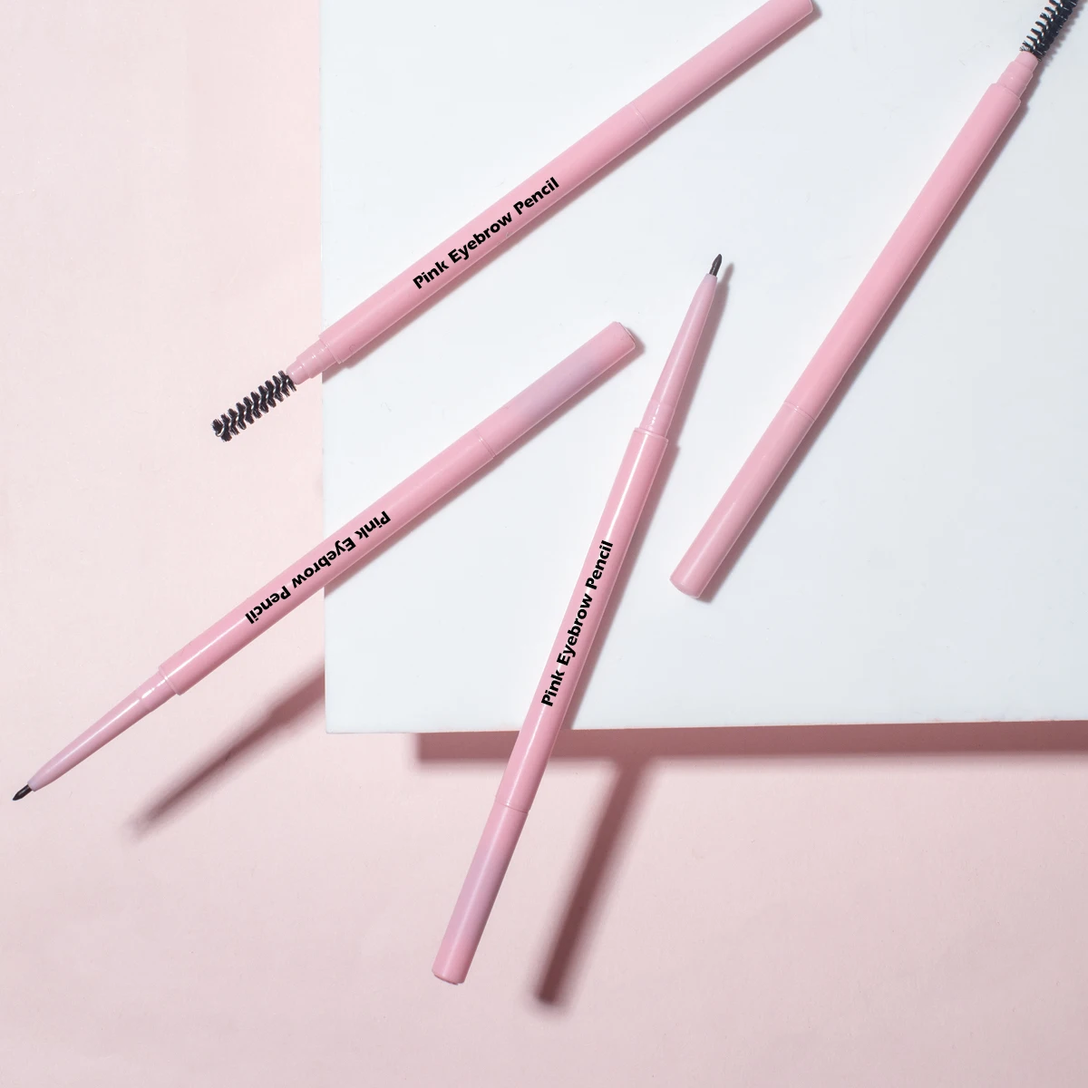 

3d eye brow pencil with Brush pink No Logo Thin Pencils High Quality Waterproof brow pencil private label eyebrow