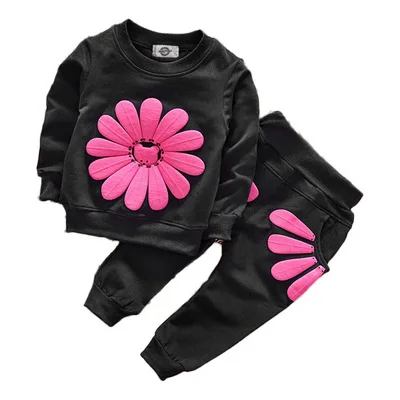 

T-shirt+pants 2 pcs Kids Sun Flower Sport Suit Children Clothes Baby Girls' Clothing Sets Girls Clothes Set
