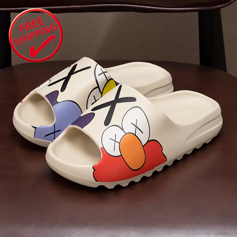 

Eva Mens Beach Slippers Beach Outdoor Platform Slides slippers, Graffiti slipper