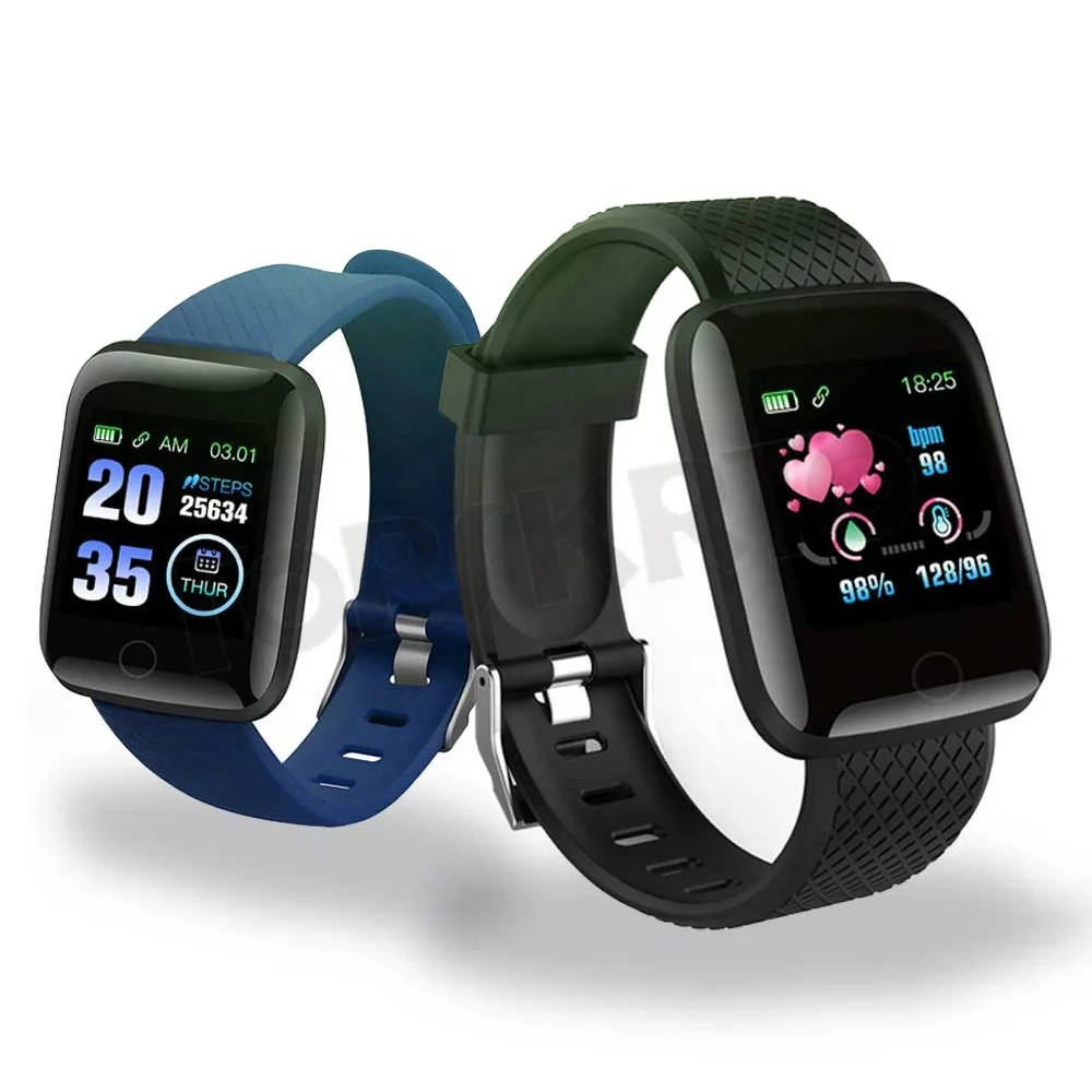 

D13 116 Plus Men Smart watch Sports Fitness Smart Bracelet Wristband Waterproof Smartwatch for Android iOS, Black, red, blue, purple, green