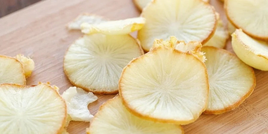 Onion slices drying in a dehydrator tray