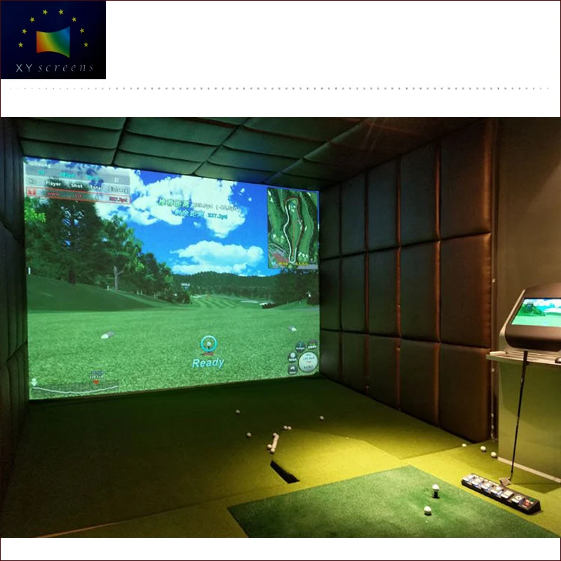 

XYScreen factory wholesale golf simulator entertain projector screen with 100mm width aluminum alloy frame HK100C-Golf