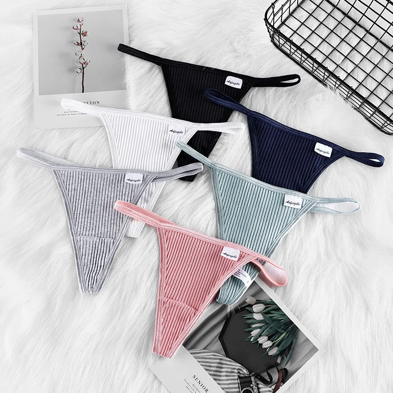 

Women's thong low-waist seamless sexy threaded cotton panties g string females t-pants pure cotton thong ladies