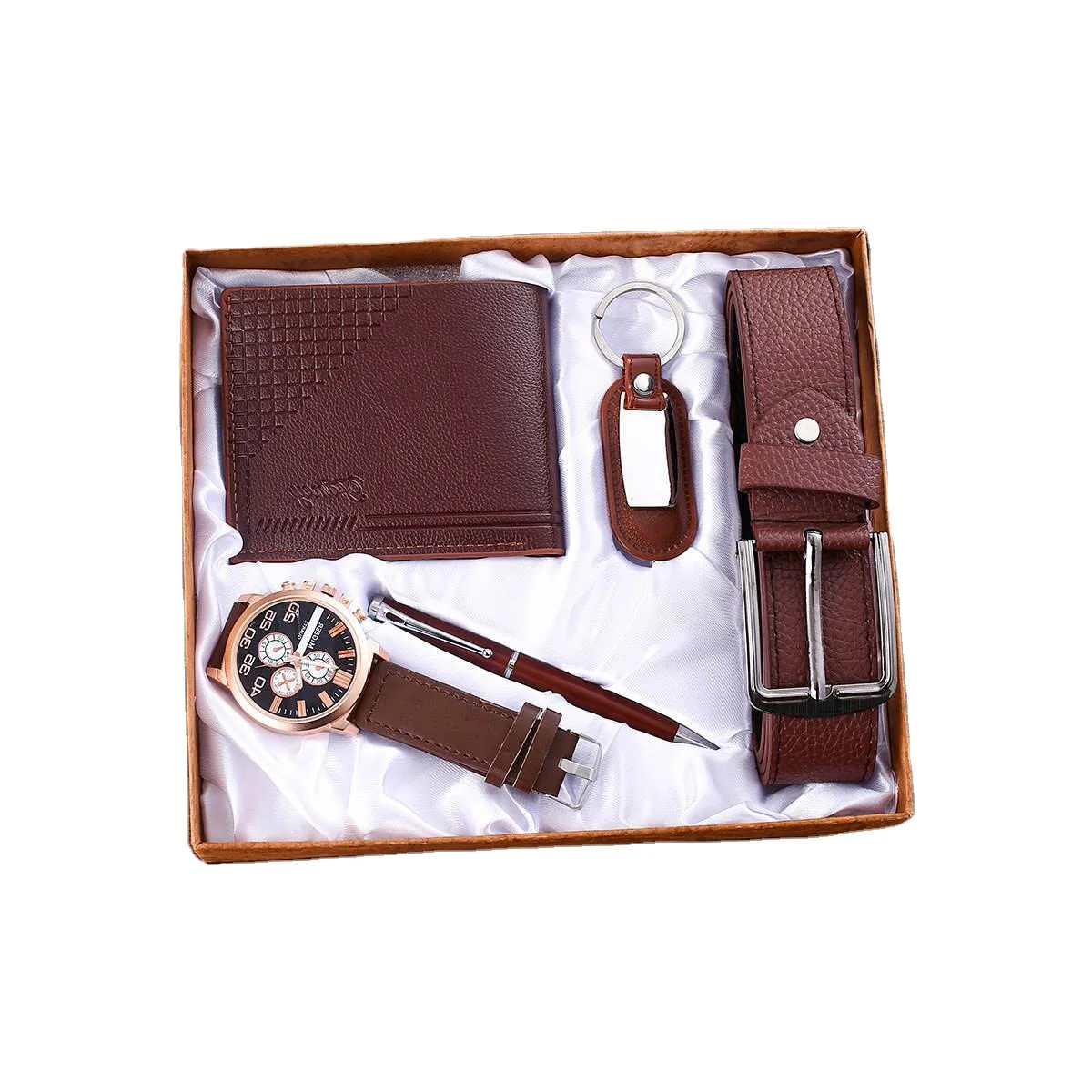 

creative combination pu wallet set with sunglasses key chain leather wallet,premium customized men wallet combination gift set