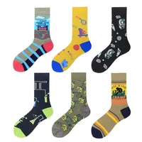 

high quality men fashion happy cotton crew socks custom