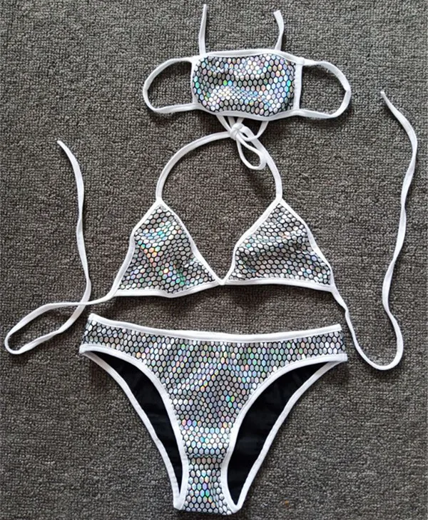 

B34672A 2020 Summer Latest fashion women shiny bikini swimwear, Picture