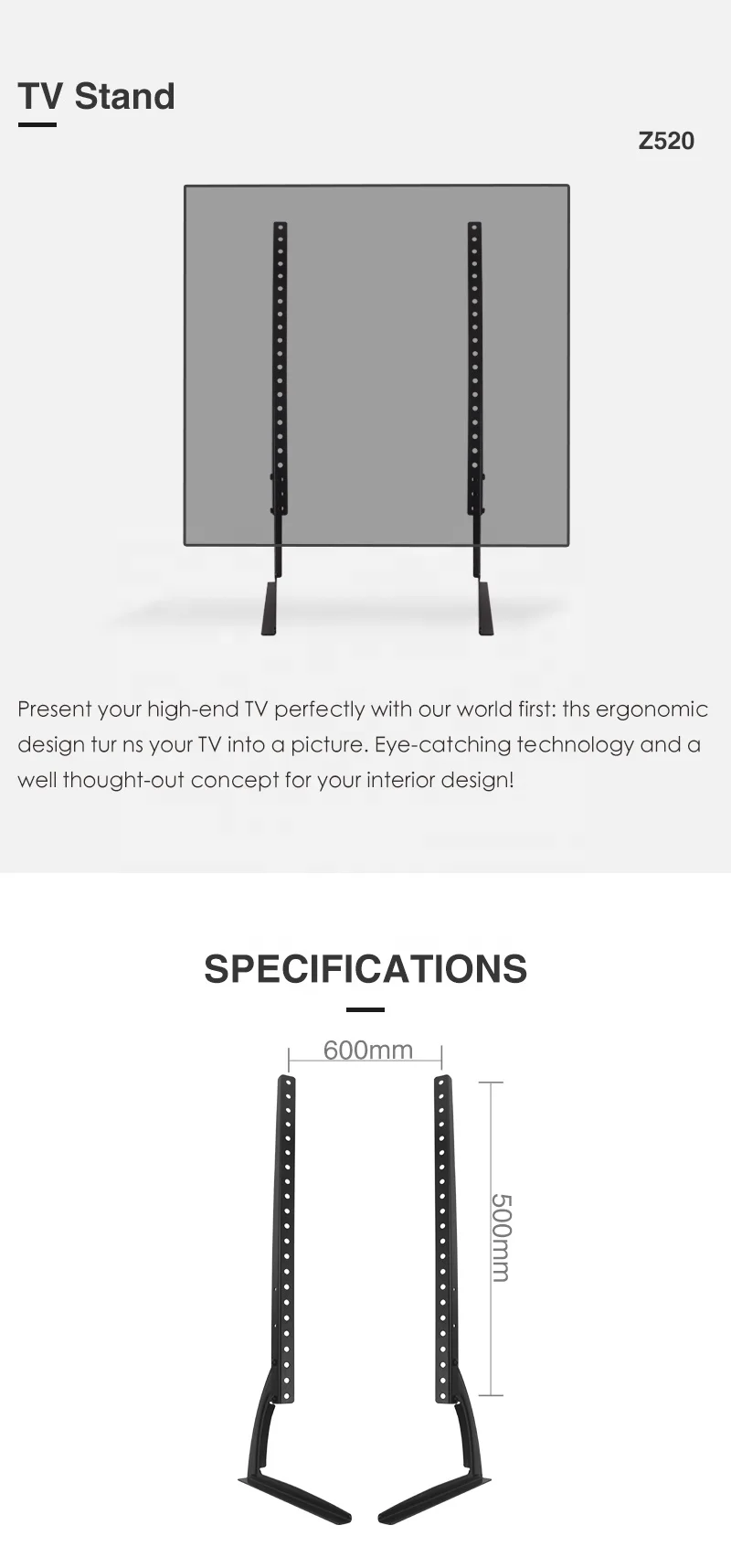 Tv Mount Universal Height Adjustable Tabletop Tv Brackets Stand Base Tv