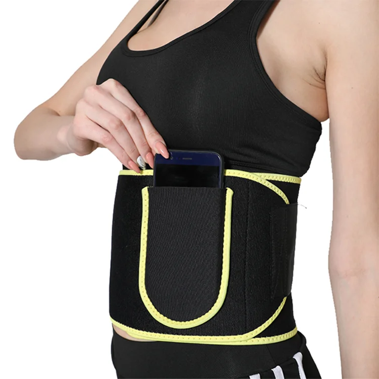 

Adjustable Workout Bodybuilding Neoprene Tummy Control Faja Sweat waist trainer belt with Phone Pocket, As showed