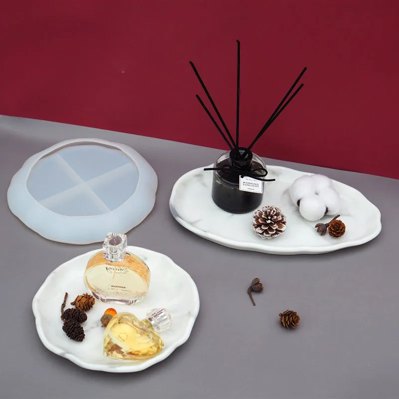 

Irregular Oval & Round Fruit Plate Dish Coaster Molds Cosmetic Tray Candy Jewelry Storage Ornaments Tray Molds