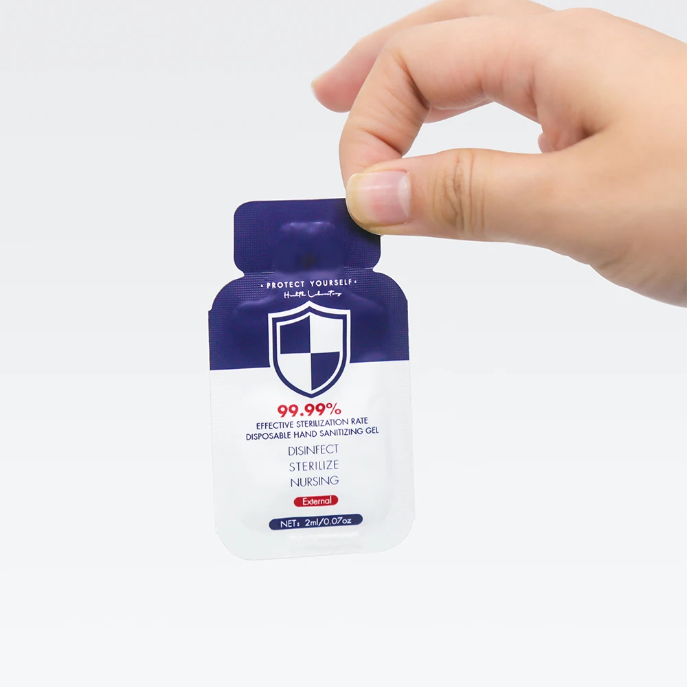 

Customizable OEM Small Size 2ml for children Herbal Portable hand-washing gel disposable hand sanitizer gel, Transparent liquid