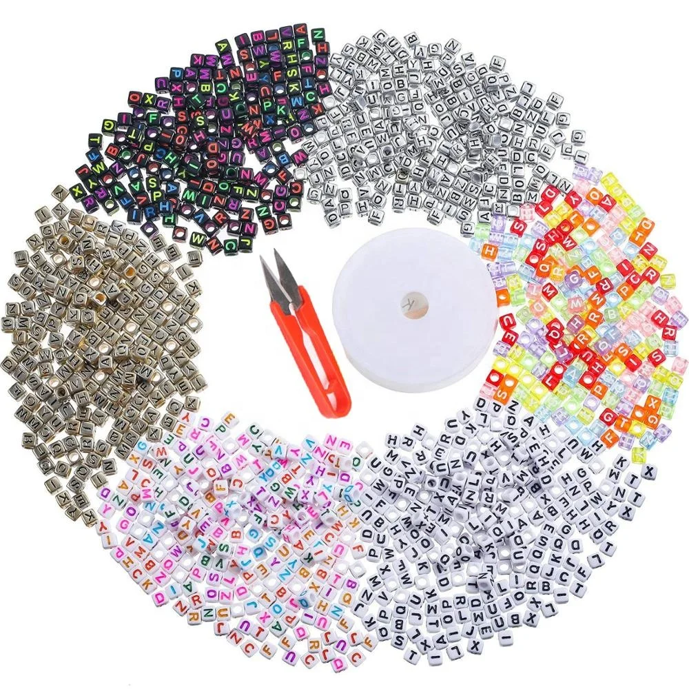 

DIY Acrylic Alphabet Letter Beads for Kids Jewelry Making Set (200 pcs)