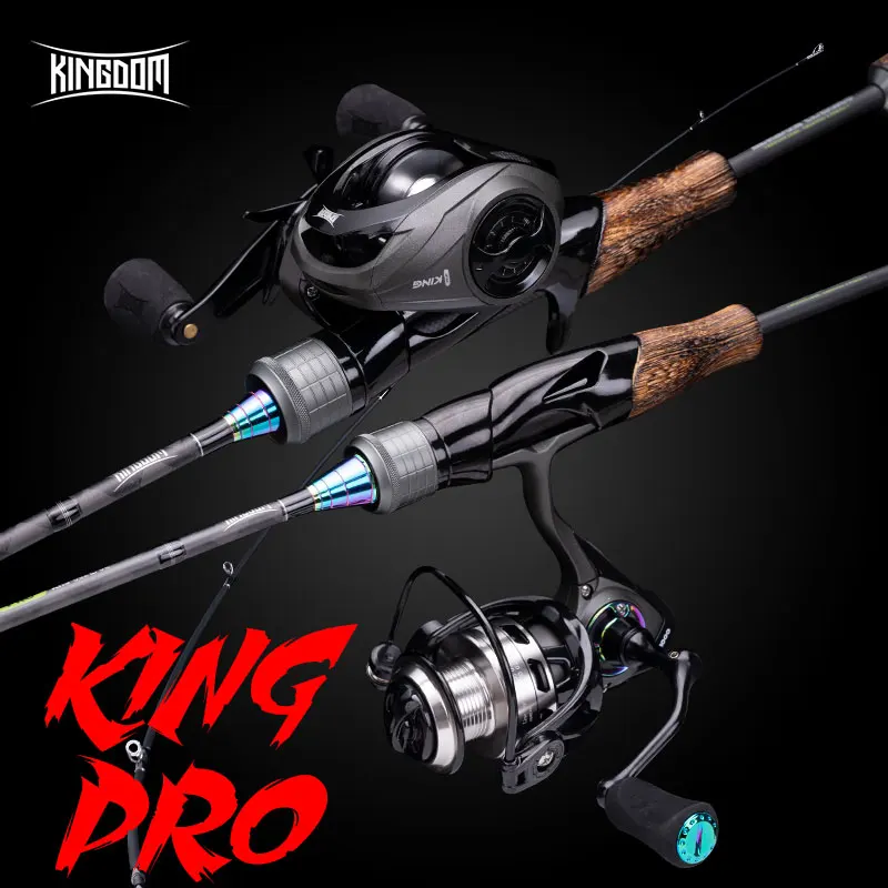 

Kingdom KING PRO SET Casting High Carbon Spinning Fishing Reel 6kg Drag High Speed Radio Feeder Rods Casting Fishing Reels
