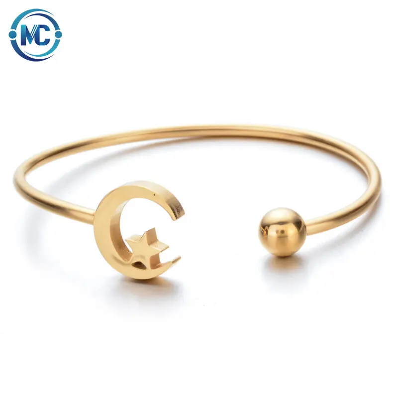 

2021 Moon and Star Wrist Inspirational cuff bracelet for women gift