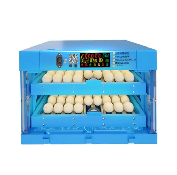 

128 Eggs Intelligent Temperature Humidity Control Dual Power Poultry Egg Incubator Automatic Egg Turning Hatcher Machine