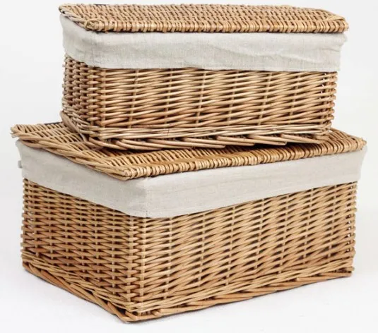 

wholesale empty weave Wicker handle picnic hamper basket with lid gift food Storage Baske,basket rattan bamboo