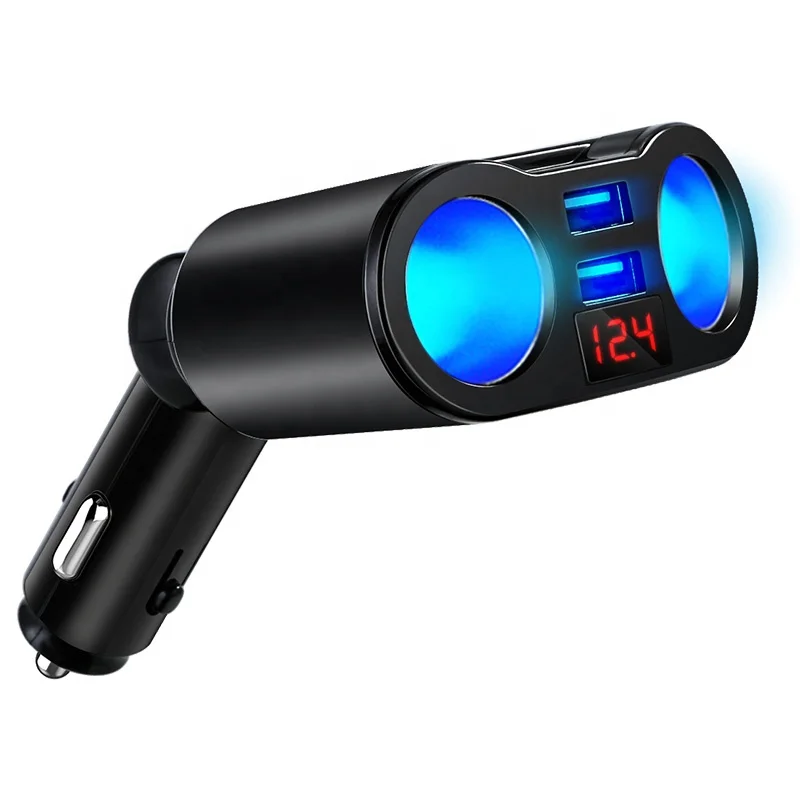 

cantell rotating Dual USB Ports Car Charger with LED Display 5v 3.1a Cigarette Lighter Adapter car Charging Cell Phone Adapter