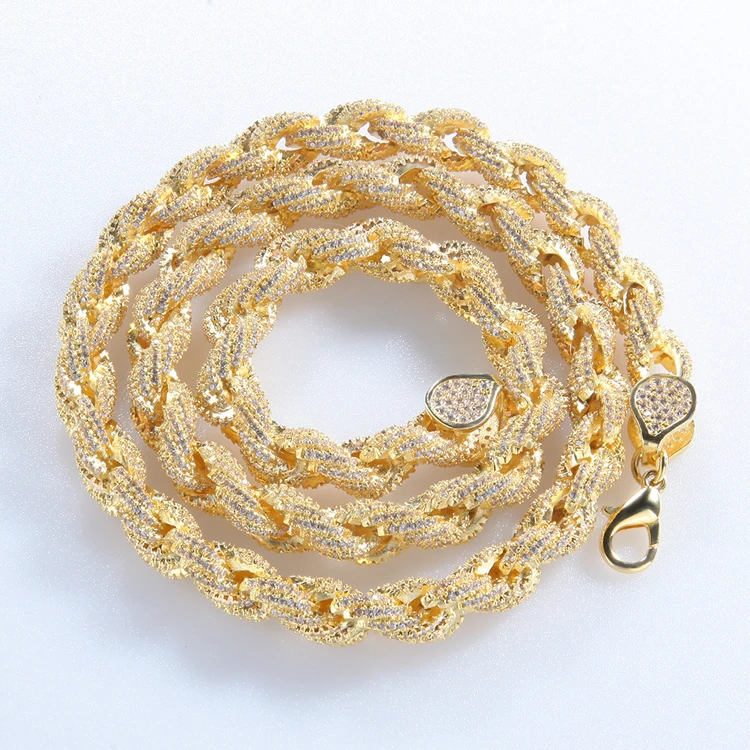 

Wholesale Drop Shipping Hip Hop Ice Jewelry Diamond Rope Necklaces Men Chain