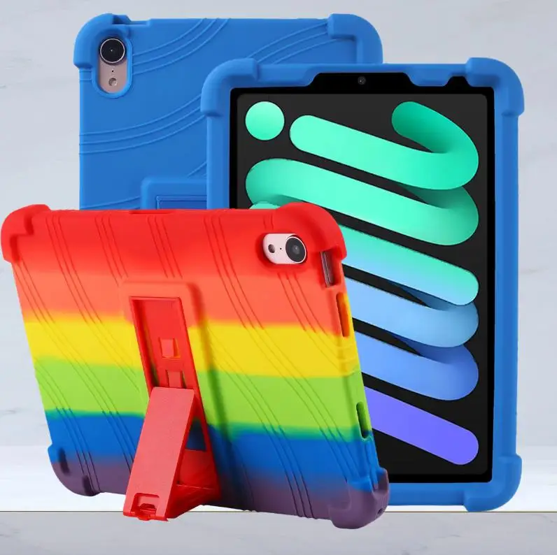 

2021 Amazon Hot Selling Shockproof Silicone Case For Ipad Mini 6 Stand Kickstand Soft Silicone Tablets Case Cover Cheap Price, As picture shows