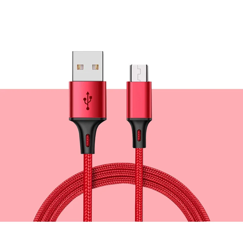 2.1a custom usb 2.0 charger fast charging nylon braided micro usb data cable for android smart phone - ANKUX.COM