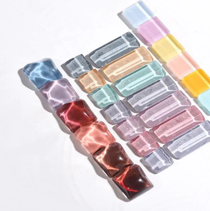 

Glass Bead Ripple Transparent Clear Gel Polish DIY Palette Tools Color Card Nail Art Display, Picture shown