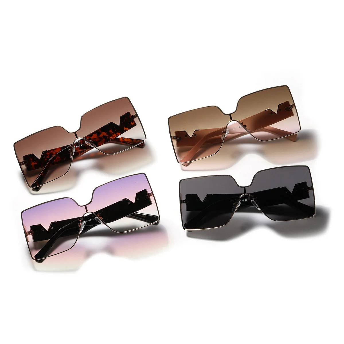 

Oversized European and American Style Gradient Color Butterfly Shape Women Sunglasses, 4 colors