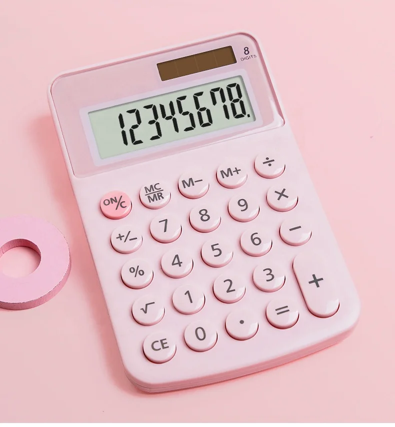 
8 Digits Standard Function Desktop Calculator with Pink & Blue color  (1600097435158)