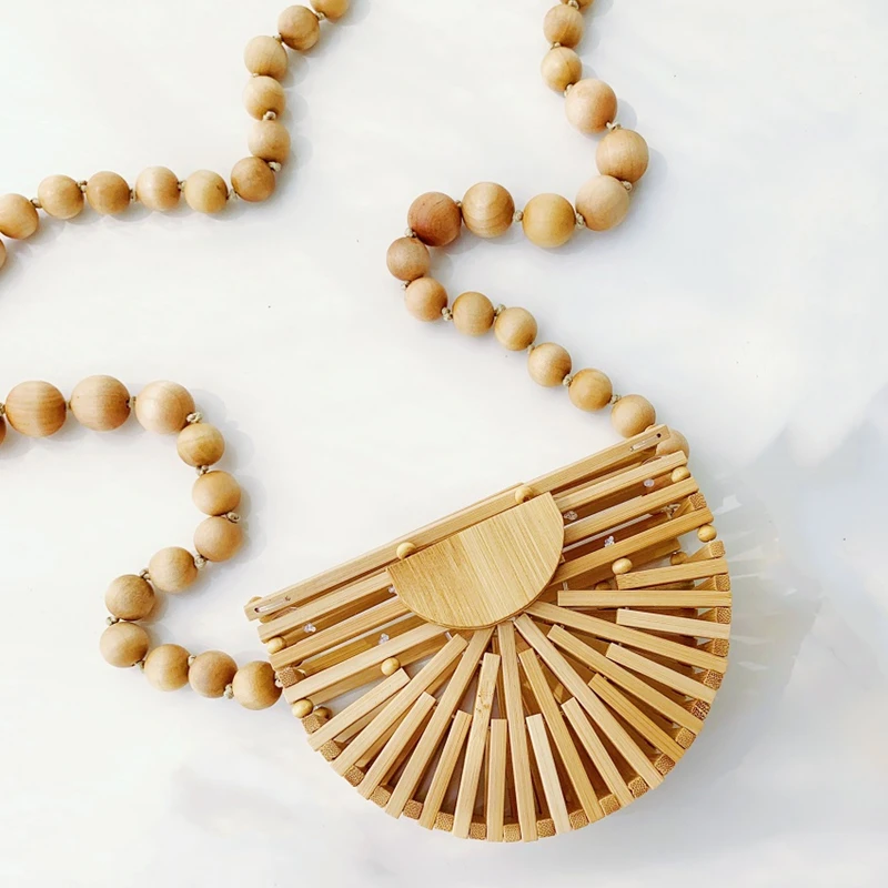 

2021 Summer Branded bamboo clutch bag Handbags small Braided beach bag for women Crossbody Shoulder Bags, Bamboo purse bag
