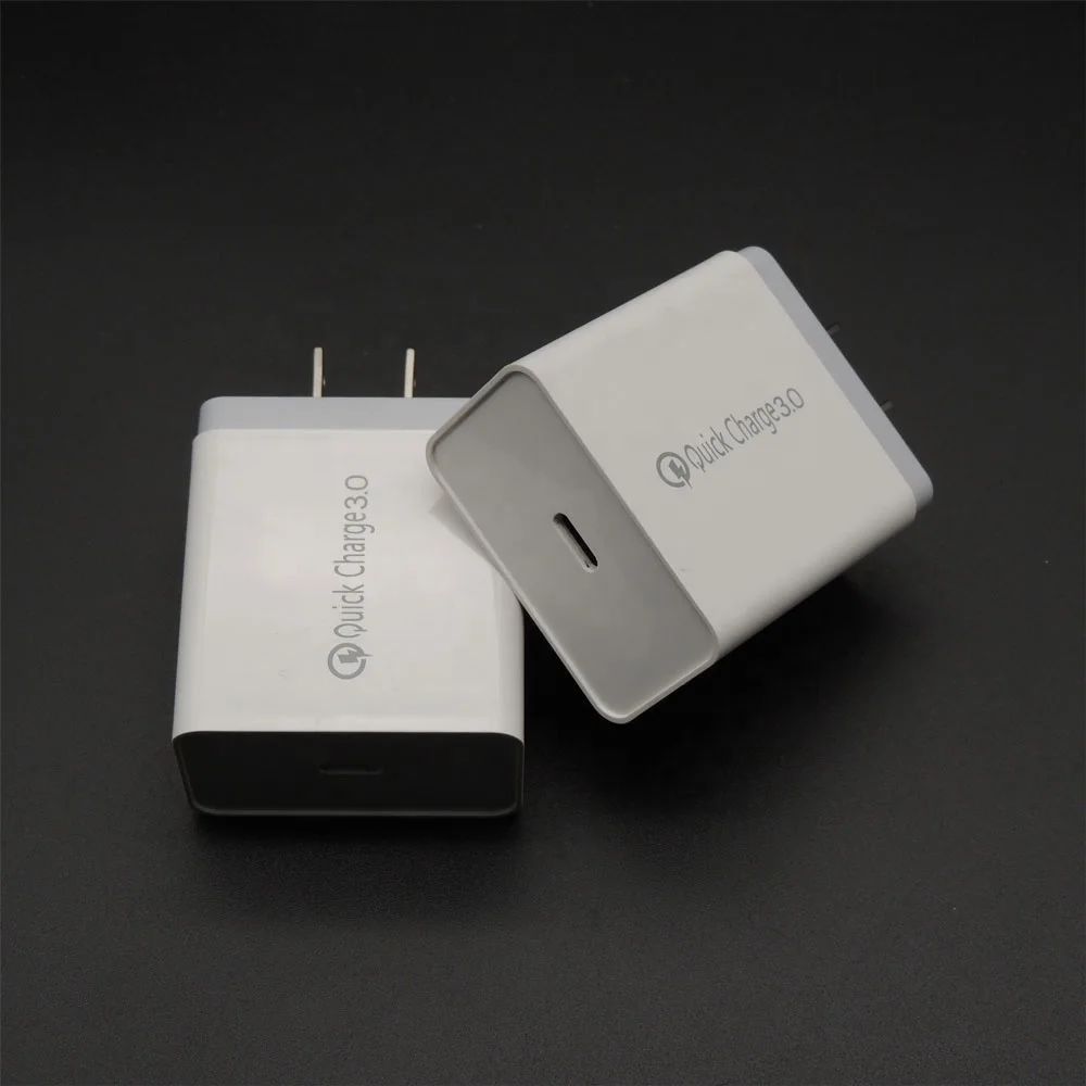 

Free shipping mobile phone charger USB Type C PD 18w wall charger Fast charge usb c charger for iPhone 11, White