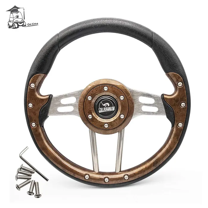 

Wood Brown Steering Wheel For EZGO&Club Car& YMH Golf cart