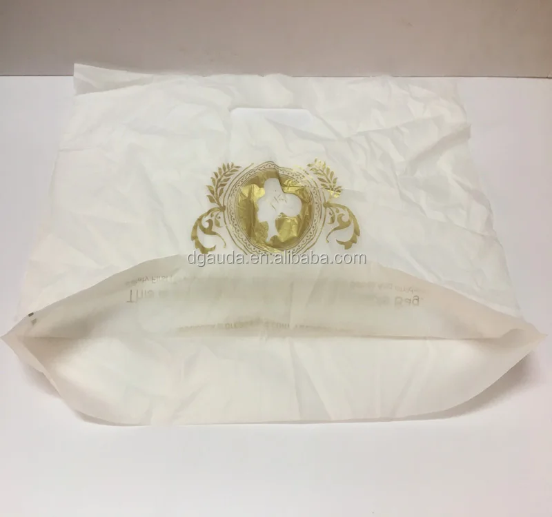 
certified custom printed merchandise punch die cut 100% biodegradable and compostable plastic shopper handle bag 