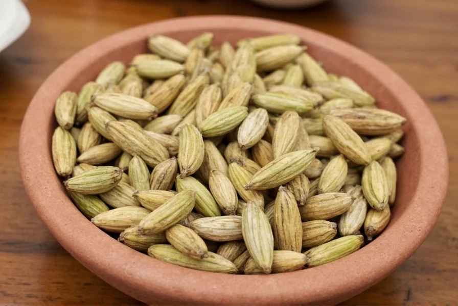 Close-up photograph of young cardamom zohran pods showing pale green color and immature seeds