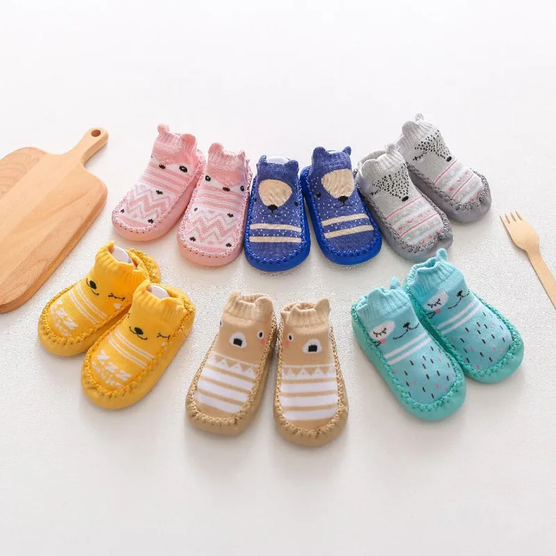 

Spring Autumn Children Floor Socks Shoes Fashion Baby Socks with leather Soles Infant Sock Newborn Anti-Slip Soft Sole Sock B1, As photo