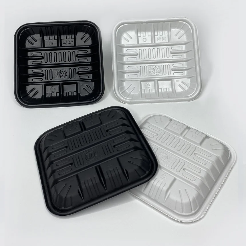 

1414B Hot sale PP meat packaging plastic white disposable frozen food tray