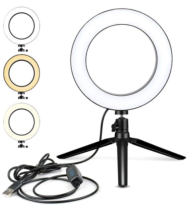 

100% Factory LED Circle Light with Tripod Stand 10 Inch /26cm Selfie Desktop Ring Light 120 Pcs LED Lights for Live Stream Blog