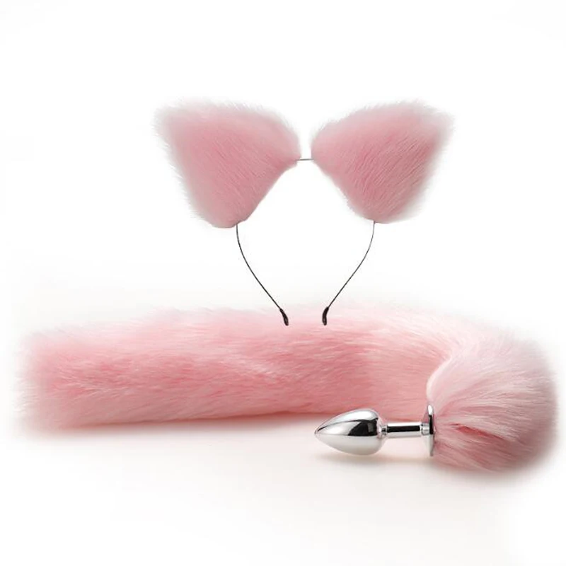 Sexy Fox Metal Butt Plug Tail Set With Hairpin Kit 4 Colors Anal