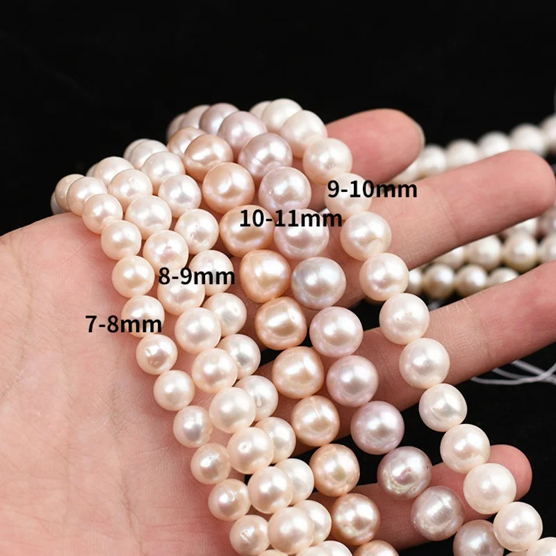 

3A 5-5mm Natural Freshwater Pearl Loose Beads Round Strand For Necklace Jewelry White Natural Pearls Drilled Strands