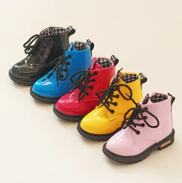 

Waterproof Fashion Martin Girls Boots Kids Boots For Girls 2020 Spring Children Shoes Leather Flower Baby Rubber Boots