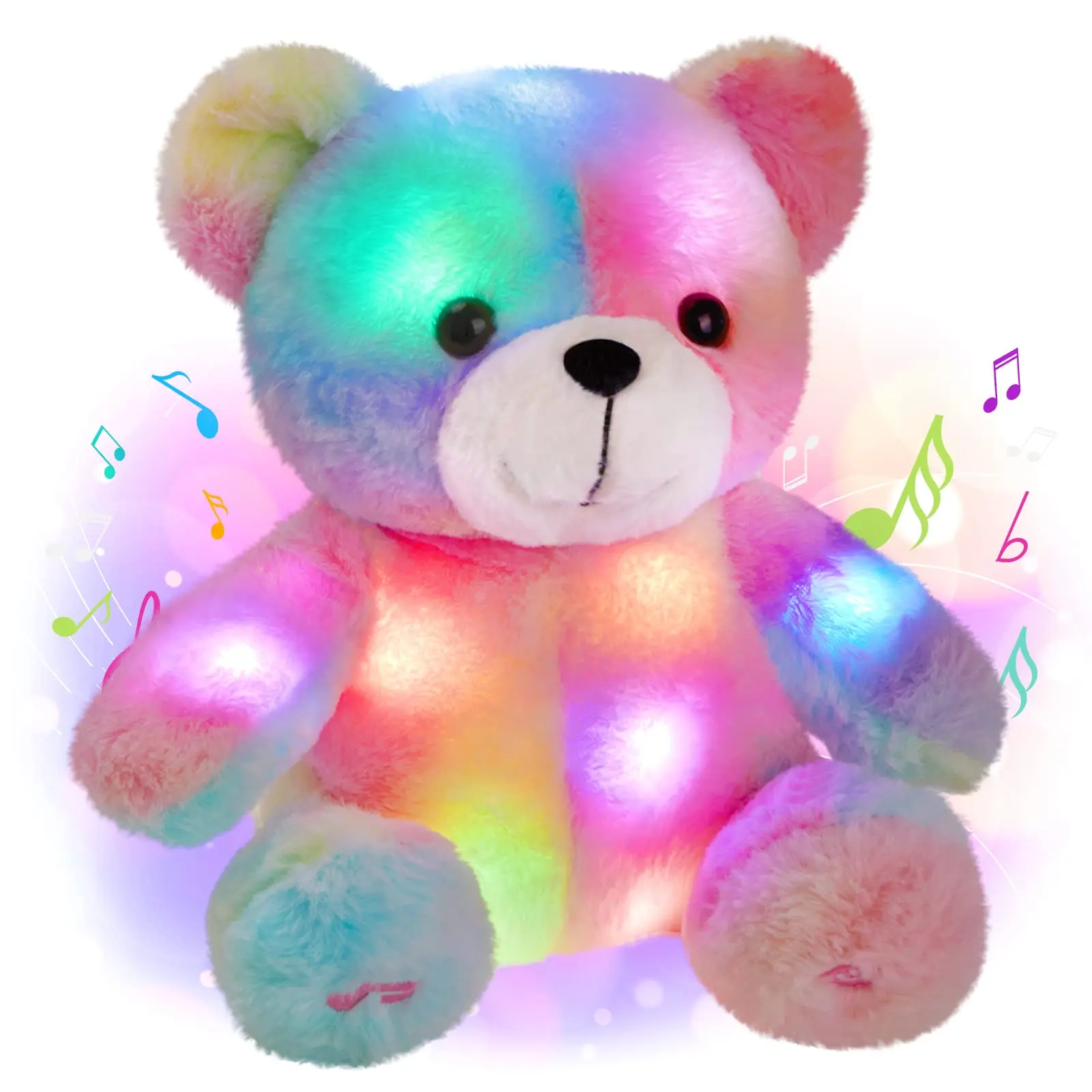 

Wholesale Creative Light Up LED Teddy Bear Stuffed Luminous Plush Toys Colorful Glowing Teddy Bears