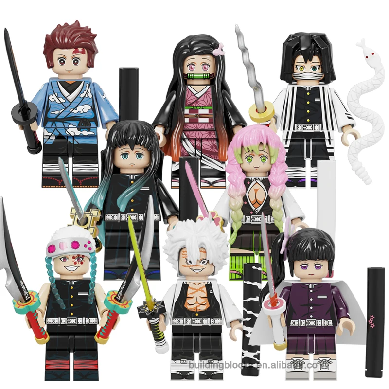 

New KF6146 Demon Slayer Kanroji Mitsuri Kamado Tanjirou Nezuko Amine Mini Building Block Plastic Figure Toys