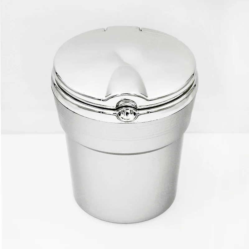 

Customized Logo Ashtray Clamshell Hot Salable Led Blue Light Car Ashtray Black Silver Gold For MINI Smart FR MG VW Dodge