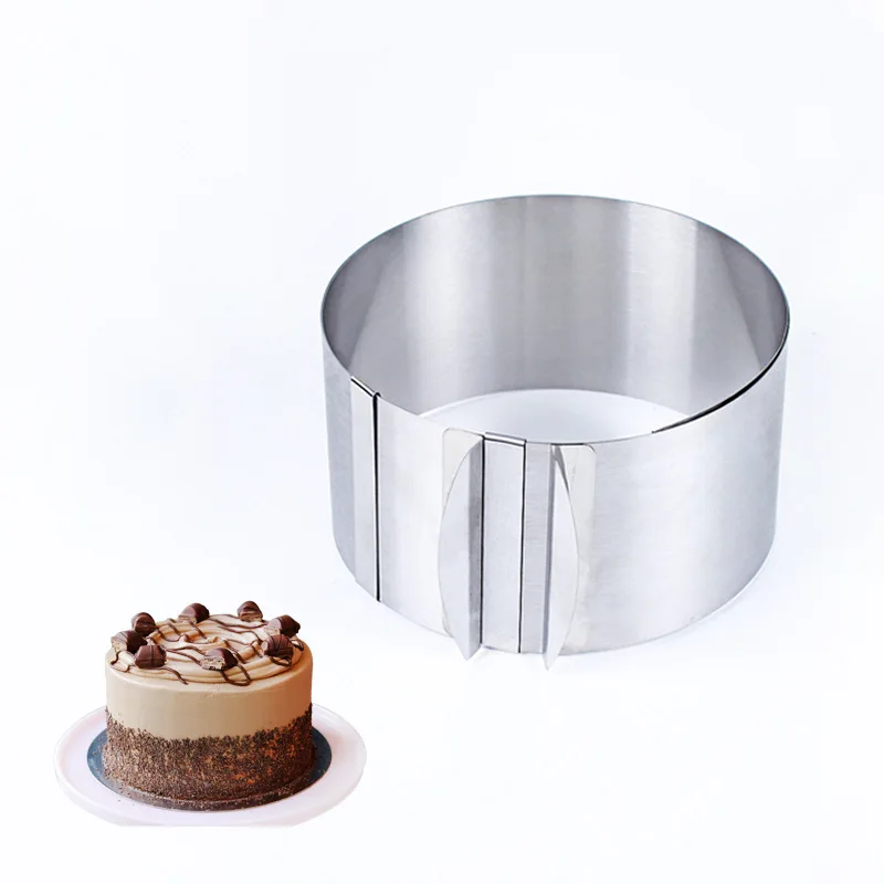 

kitchen bakeware Stainless steel mousse ring 6 to12 Inch Adjustable Cake Mousse Mould Cake Baking Cake Decor Mold Ring