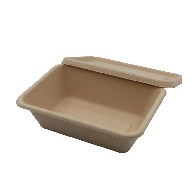 

New Biodegradable Takeout Food Container Sugarcane Bagasse Disposable Paper Lunch Boxes, Black, white, red, green or customized