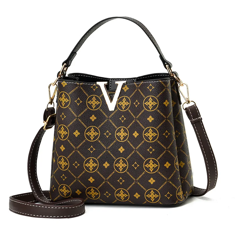 

2021 fall winter ladies handbag new trendy printing bucket bag luxury big purses and handbags for woman, 7 color