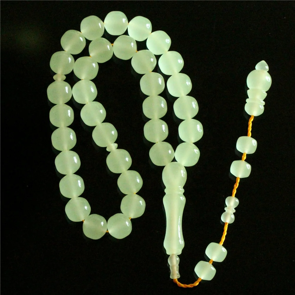 

Personalized Glow in Dark 12*12mm Resin Amber Rosary Beads 33 Islamic Prayer Tesbih muslim rosary tasbeeh misbaha