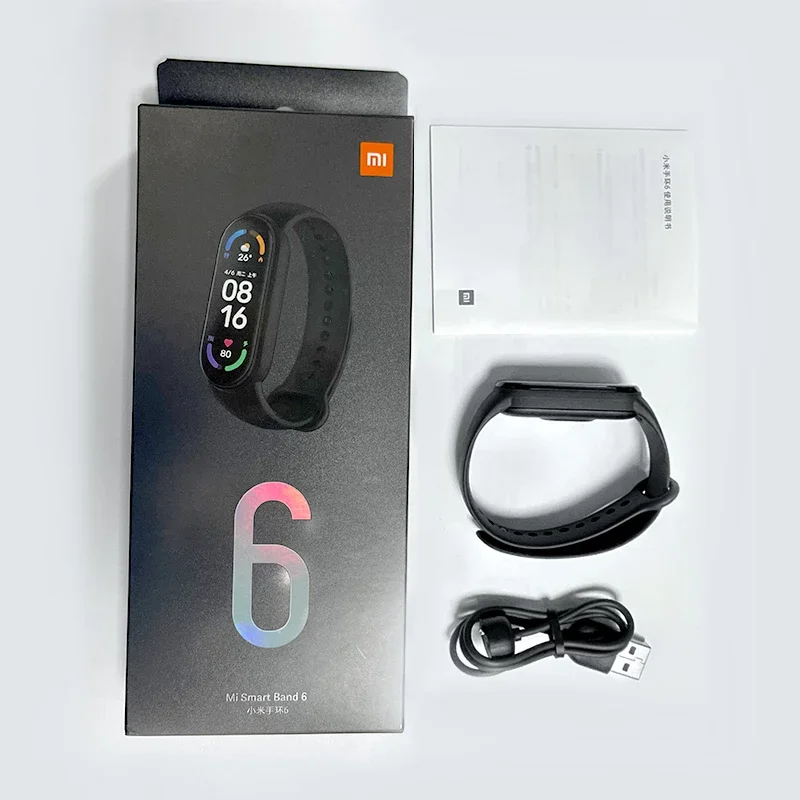 

Xiaomi Mi Band 6 Smart Watch Heart Rate Fitness Tracker 1.56 "AMOLED Screen Smart Band 6 Bracelet Global Version Original, Black