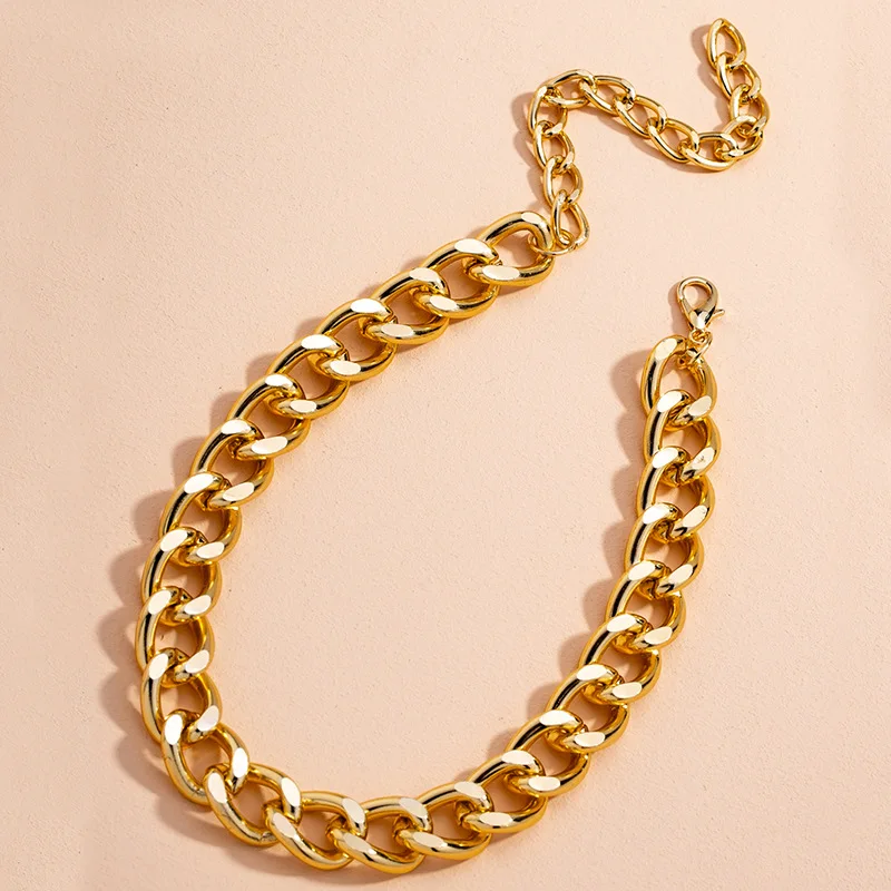 

2020 Hot Jewelry Cuban Chain Punk Gold Plated Necklace Gold Cuba Hip-hop Necklace