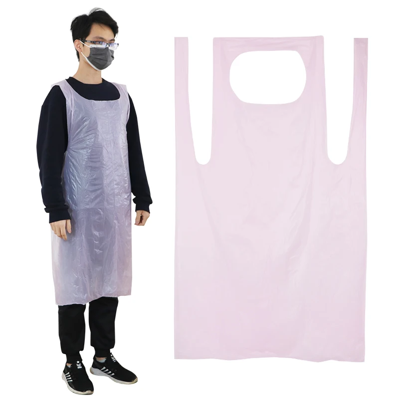 

Hot sales wholesale Personal Protection Cleaning Disposable PE Apron, Customized color