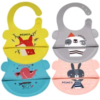 

Lovely type BPA Free Wholesale waterproof baby bib soft baby silicone bib baberos de silicona