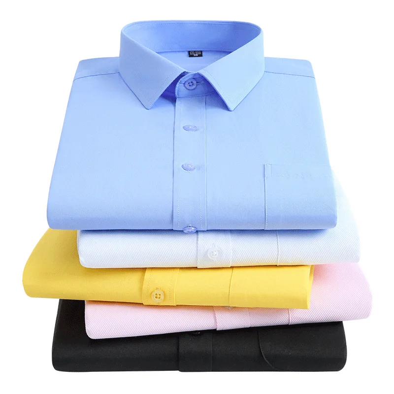 

Hot Sale Stand Collar Long Sleeve Business Attire Formal Men's T-Shirts, In available